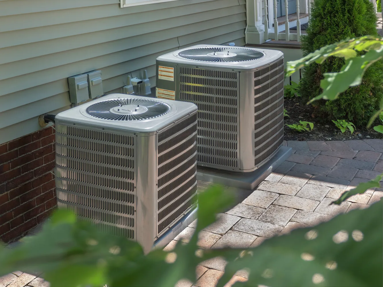 HVAC system outside modern home